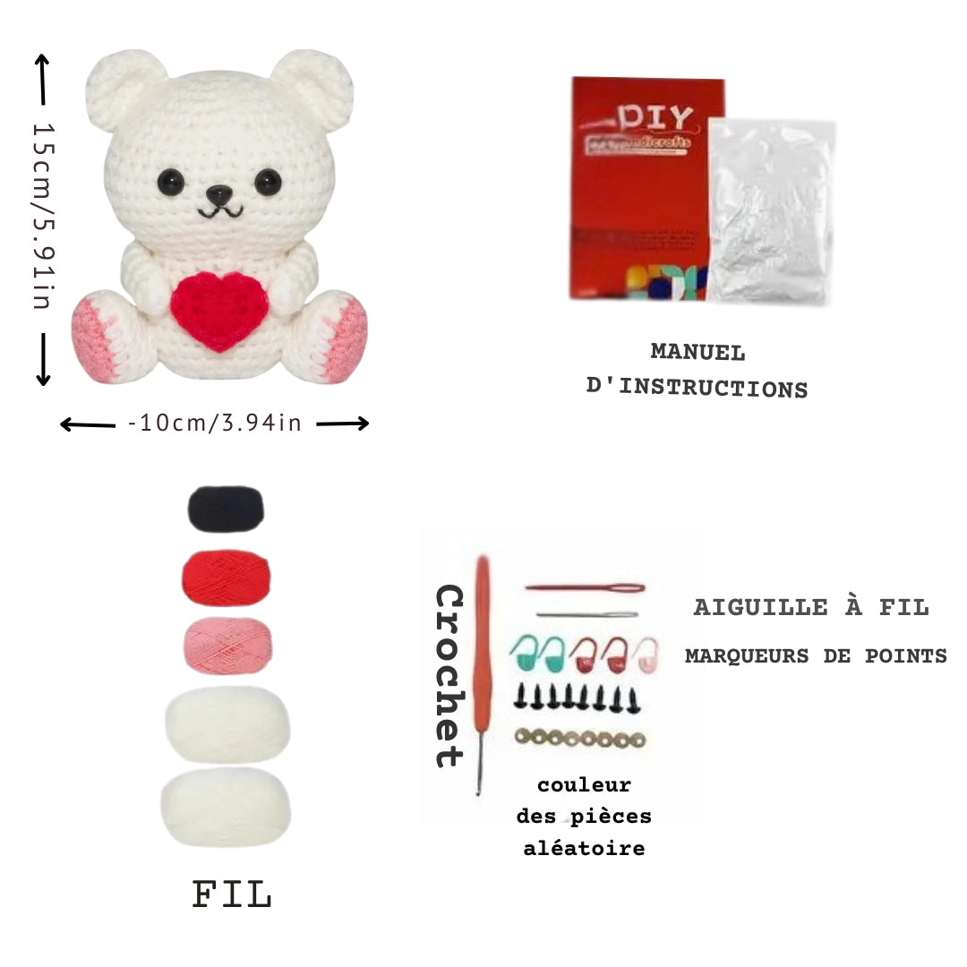 Kit Ourson d’Amour en Crochet (2)