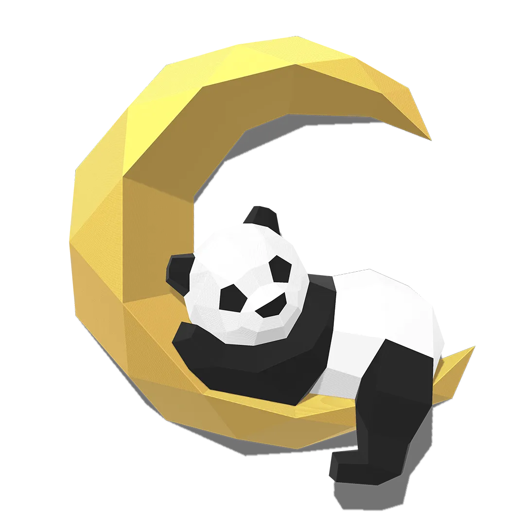 Panda lune PaperCraft DIY 3